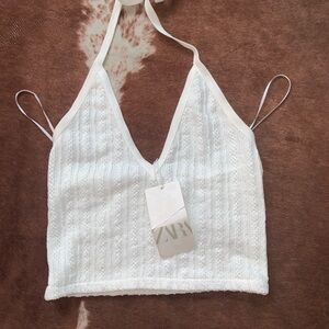 Zara White Halter Top